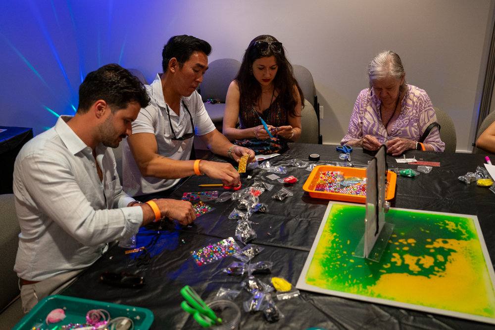 Guests bedazzling whistles at the June 2025 Phillips after 5